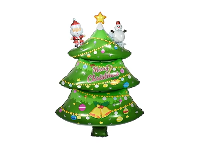 Green Inflatable Christmas Arbor With Star Santa Snowman And Merry Christmas Decorations 3d model