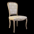 Classical European Style Armchairs With Carved Legs Patterned Fabric For Dining Room Long Table