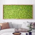 Living Green Wall With Wooden Frame In Indoor Living Room Sofa Decor