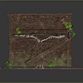 Old Weathered Piano With Cracked Surface And Green Vines On Wooden Planks