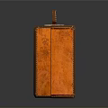 Vintage Orange Suitcase With Colorful Travel Stickers And Leather Handle