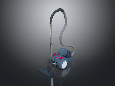 Modern Home Vacuum Cleaner With Sleek Design Efficient Cleaning And Red Accents 3d model
