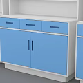 Blue And White Modern Storage Cabinets With Glass Doors Drawers And Shelves