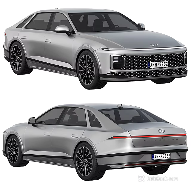 Silver Hyundai Cars Exterior Design Showcase 3d model 