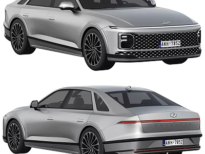 Silver Hyundai Cars Exterior Design Showcase 3d model
