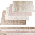 Square Rugs With Various Beige Pink Textured And Speckled Designs