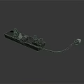 Black Electronic Power Strip With Multiple Outlets And Power Cord