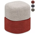 Modern Two Layer Stool Featuring Light Gray Top Red Base And Color Options