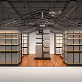 Modern Metal Frame Shelving Units With Wooden Shelves For Indoor Storage