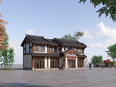 Chinese Architecture Antique Architecture Shop Street View Homestay Catering 3d model