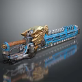 Decorative Dragon Head Weapon With Blue Metal Body And Wooden Handle Chainsaw