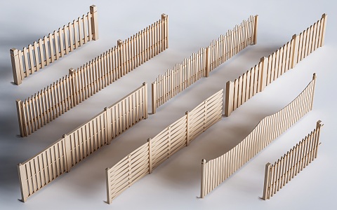 Railing Wooden Fence Wooden Railing Wooden Fence Wooden Fence 3d model