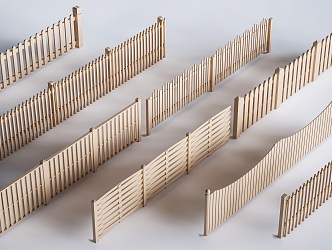 Railing Wooden Fence Wooden Railing Wooden Fence Wooden Fence 3d model