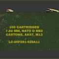 Green Military Ammunition Box With 200 7.62 MM NATO Cartridges For AK47 M13