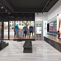 Modern Clothing Store Interior With Fashion Apparel Display Racks And Merchandise Shelves