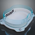 Transparent Plastic Daily Use Container With White Interior Labeled Surface And Fixed Base