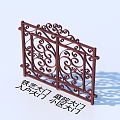 Wrought Iron Gate Courtyard Gate Entrance Gate Community Gate 3d model