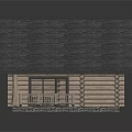 Traditional Log Cabin With Gray Shingle Roof Front Porch And Wooden Railing