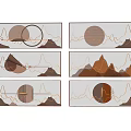 Modern Wall Decor With Geometric Elements Mountain Patterns And Lighting Effects 3d model