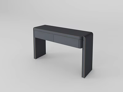 Modern Dark Colored Dressing Table With Sleek Design And Drawer Storage 3d model