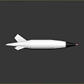 Modern Weapon Missile With White Body Black Tip And Red End Streamlined Design