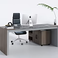Office Desk Study Desk Combination Tea Table Tea Table Side Cabinet 3d model