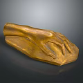 Golden Hand Sculpture with Bronze Like Material and Smooth Surface on Dark Background