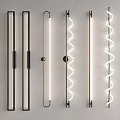 Modern Wall Mounted Lamps With Linear Spiral Shapes Metal Frames Illuminated