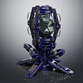 Blue Mechanical Equipment With Complex Metal Frame And Multi Support Legs 3d model