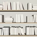 Neatly Arranged Books On Wooden Bookshelves For Home Library Design