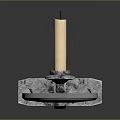 Stylish Candle Lamp With Metal Round Base And Modern Design For Home Decor