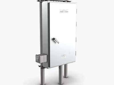 Stainless Steel Industrial Control Cabinet With Lockable Door And Support Legs 3d model