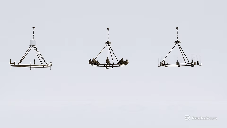 Modern Chandeliers With Various Designs For Interior Decor And Lighting 3d model