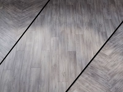 Modern Gray Wooden Floor Components With Herringbone Pattern And Black Divider Lines 3d model