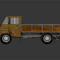 Vintage Yellow Truck With Wooden Bed And Retro Exterior Design
