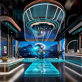 Hi Tech Futuristic KTV Room With Neon Lights And Modern Decor