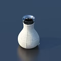 White Knitted Texture Household Decorative Vase With Metallic Top Design 3d model