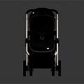 Black Modern Baby Stroller With Sleek Frame Comfortable Canopy And Wheels