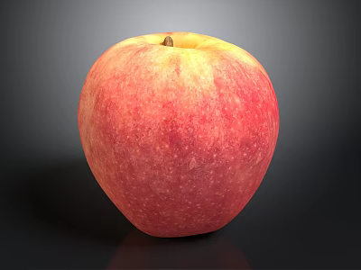 Fresh Ripe Red And Yellow Apple With Shiny Smooth Skin And Juicy Flesh 3d model
