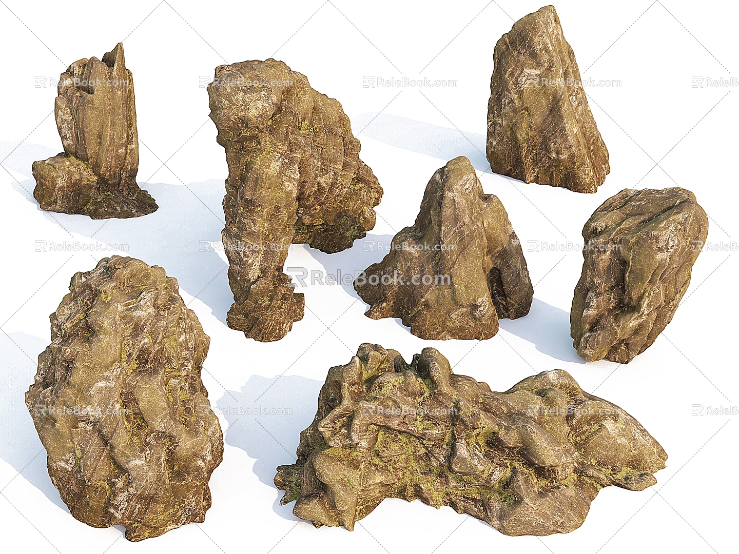 Moss stone stone stone stone stone stone stone rockery mountain stone landscape stone ornamental stone outdoor stone park stone 3d model