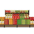 Supermarket Bagged Rice Noodle Shelf Container 3d model