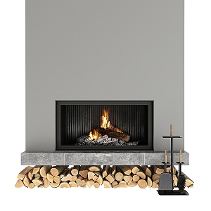 Modern Fireplace 3d model