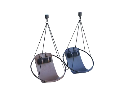 Stylish Hanging Chairs With Metal Frames And Comfortable Seats For Indoor Outdoor Use 3d model