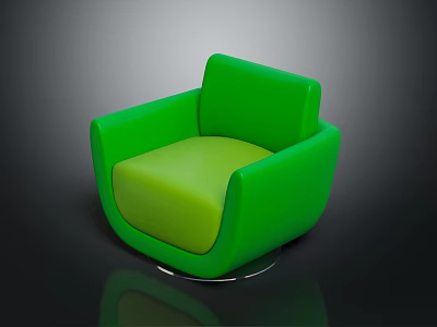Stylish Modern Green Armchair With Armrests Comfortable Seat And Smooth Upholstery 3d model