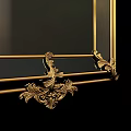Ornate Golden Framed Mirror With Intricate Floral Carvings And Classic Design
