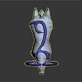 White Deer Game Movie Character With Purple Antlers Blue Hooves And Decorations