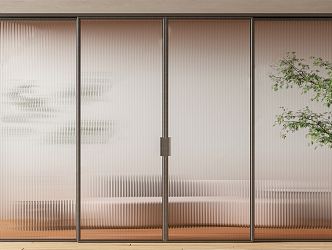 Modern sliding door Changhong glass sliding door 3d model