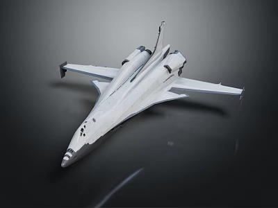 Advanced White Modern Fighter Jet With Sleek Aerodynamic Design And Streamlined Fuselage 3d model