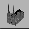 Gothic European Architecture With Twin Spires Arched Windows And Intricate Carvings