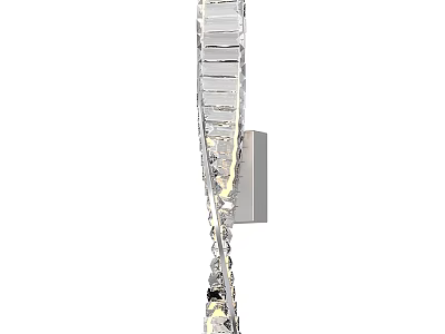 Modern Crystal Wall Sconce with Spiral Design and Transparent Lighting Fixture Mounted on Wall 3d model